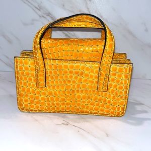Marge Sherwood Shiny Croc Square Mini Bag leather